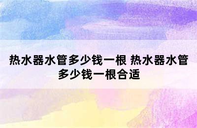 热水器水管多少钱一根 热水器水管多少钱一根合适